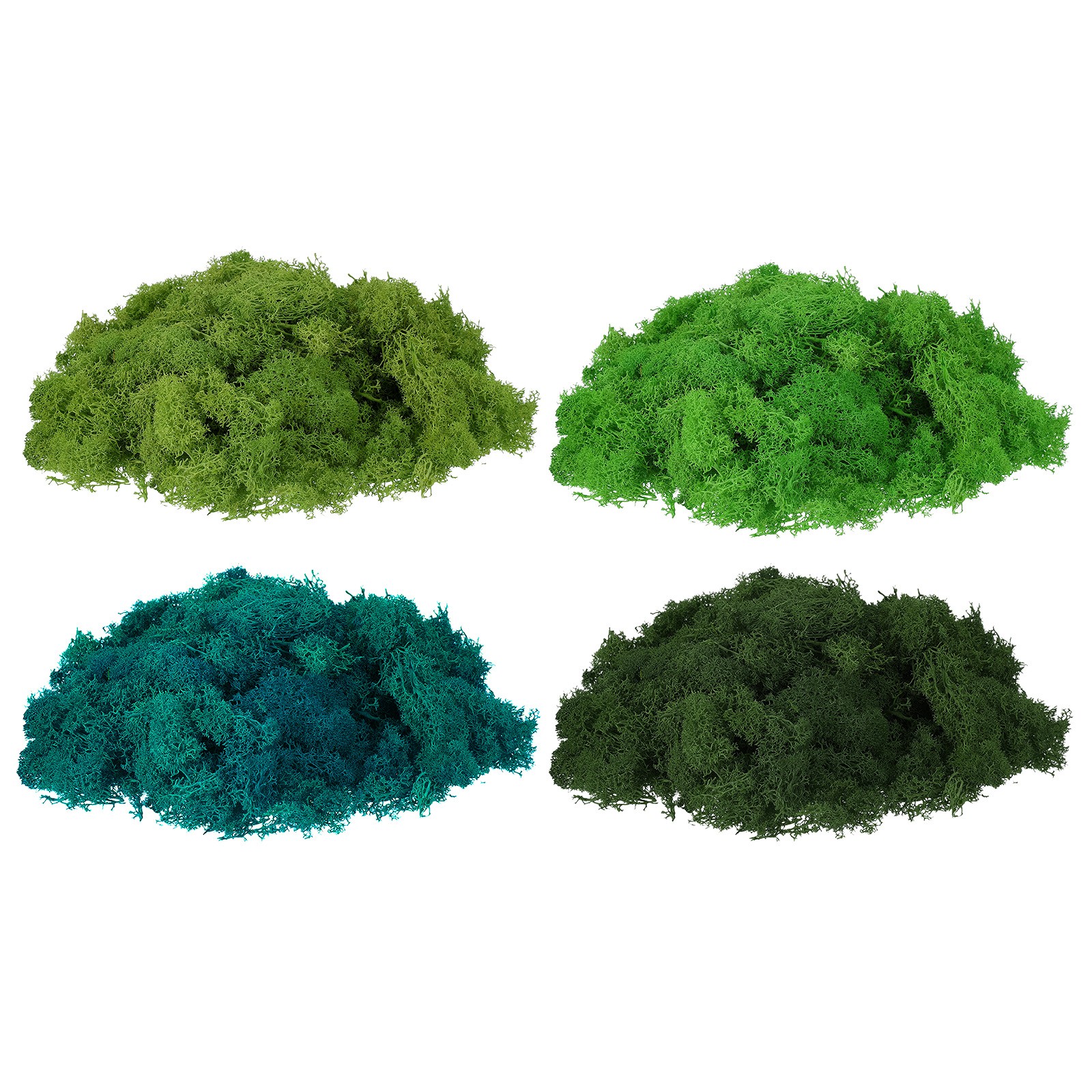 14oz Fake Preserved Reindeer Moss, Light Green/Dark Green/Green/Blue Green