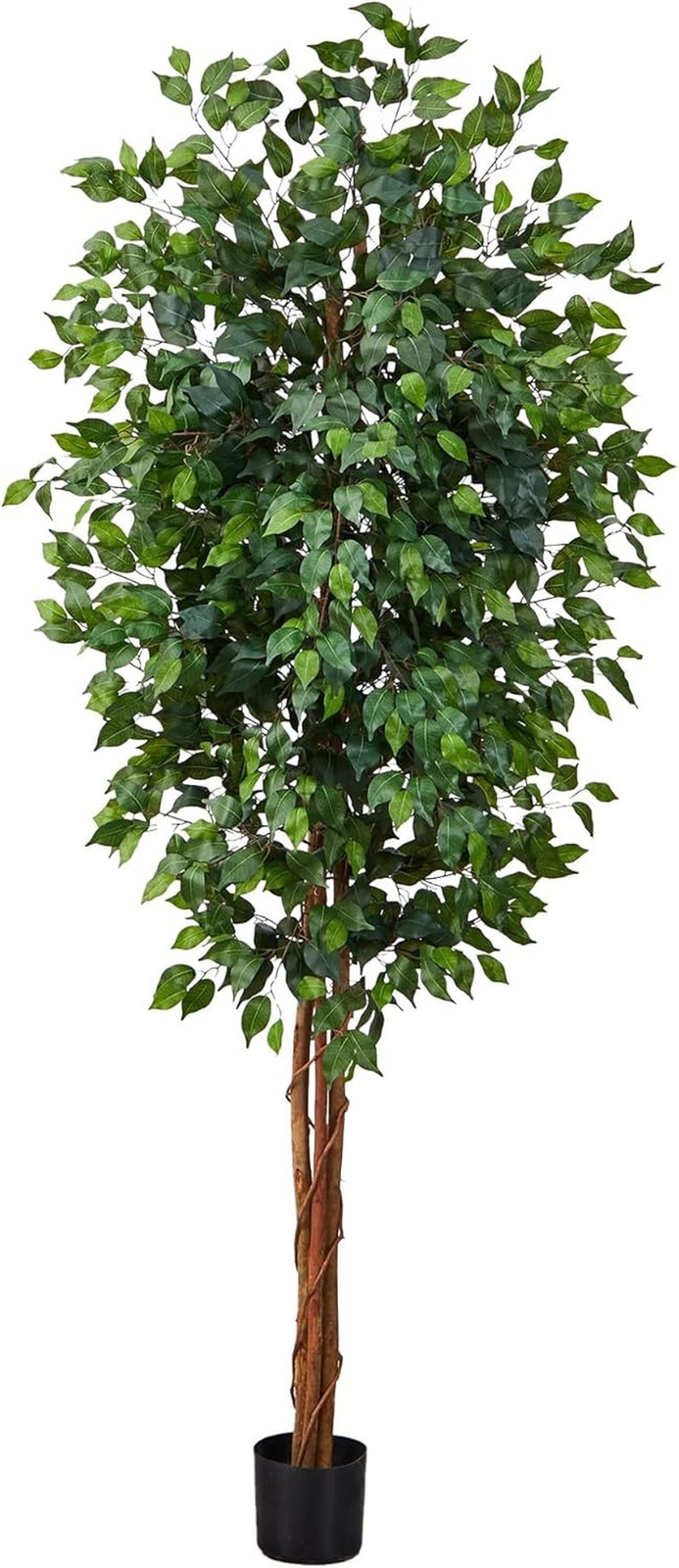 7Ft Artificial Ficus Tree with Natural Wood Trunks for Indoor Décor