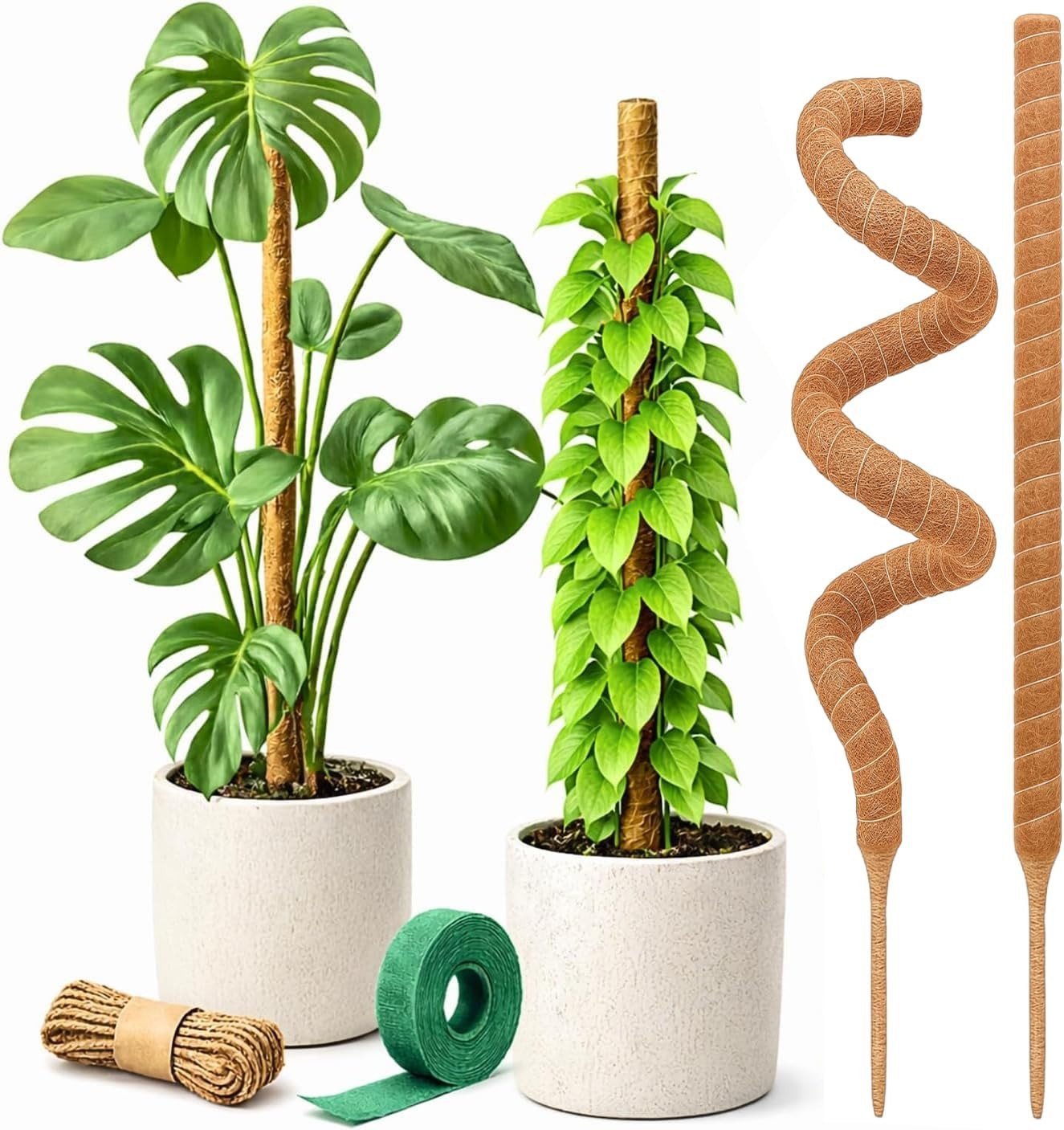 Moss Pole Monstera Plant Support – 2 Pack 28” Bendable Moss Pole Monstera