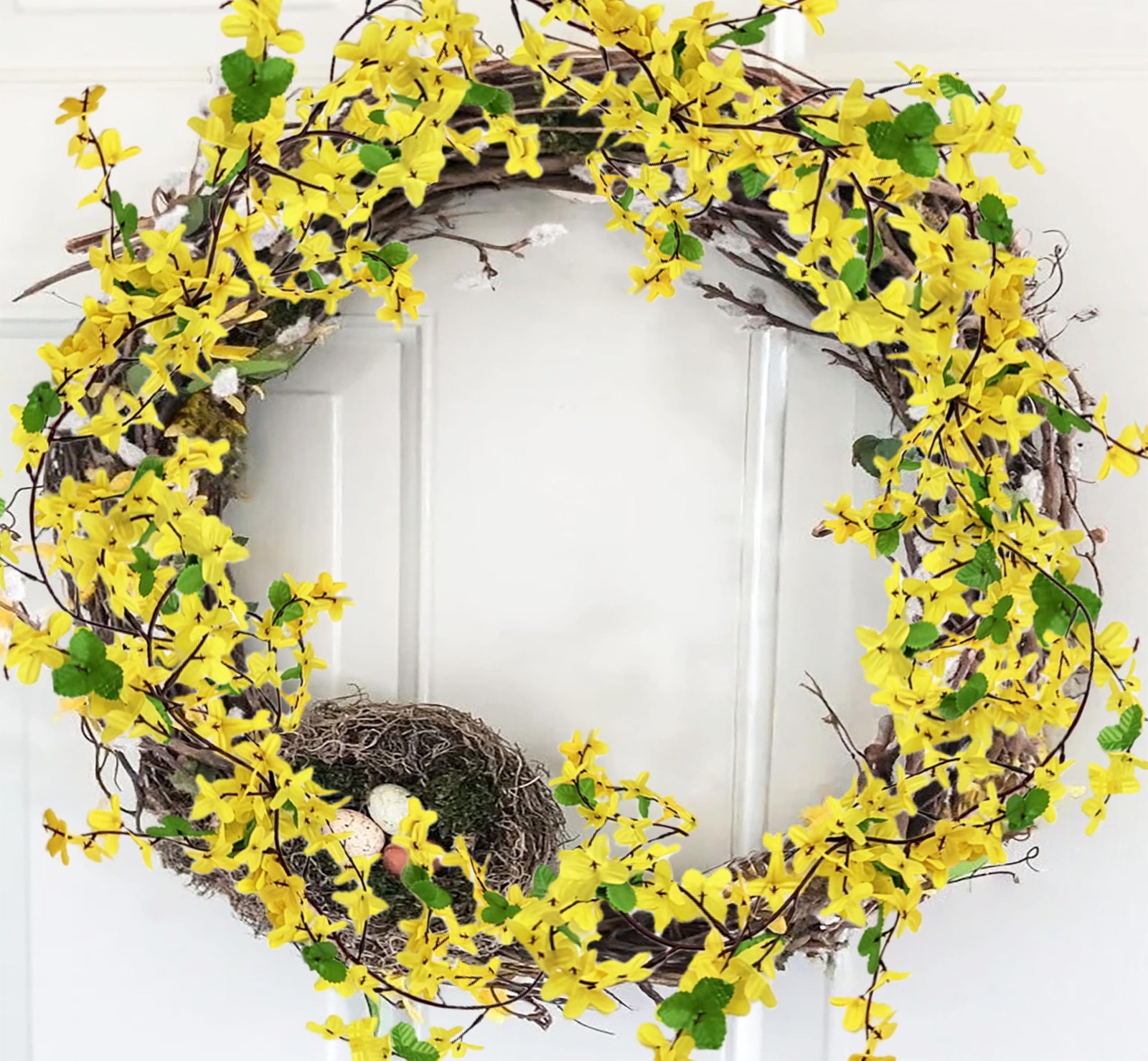 5Pcs Artificial Flowers Vine Yellow Spring Silk Flowers Garland Artificial Ja…