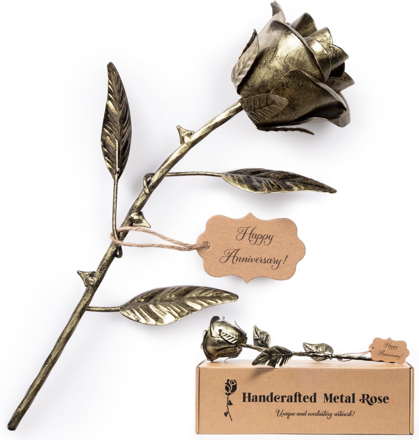 8 Year Anniversary Bronze Gift for Her – Metal Rose Gifts 8th Wedding Anniversar