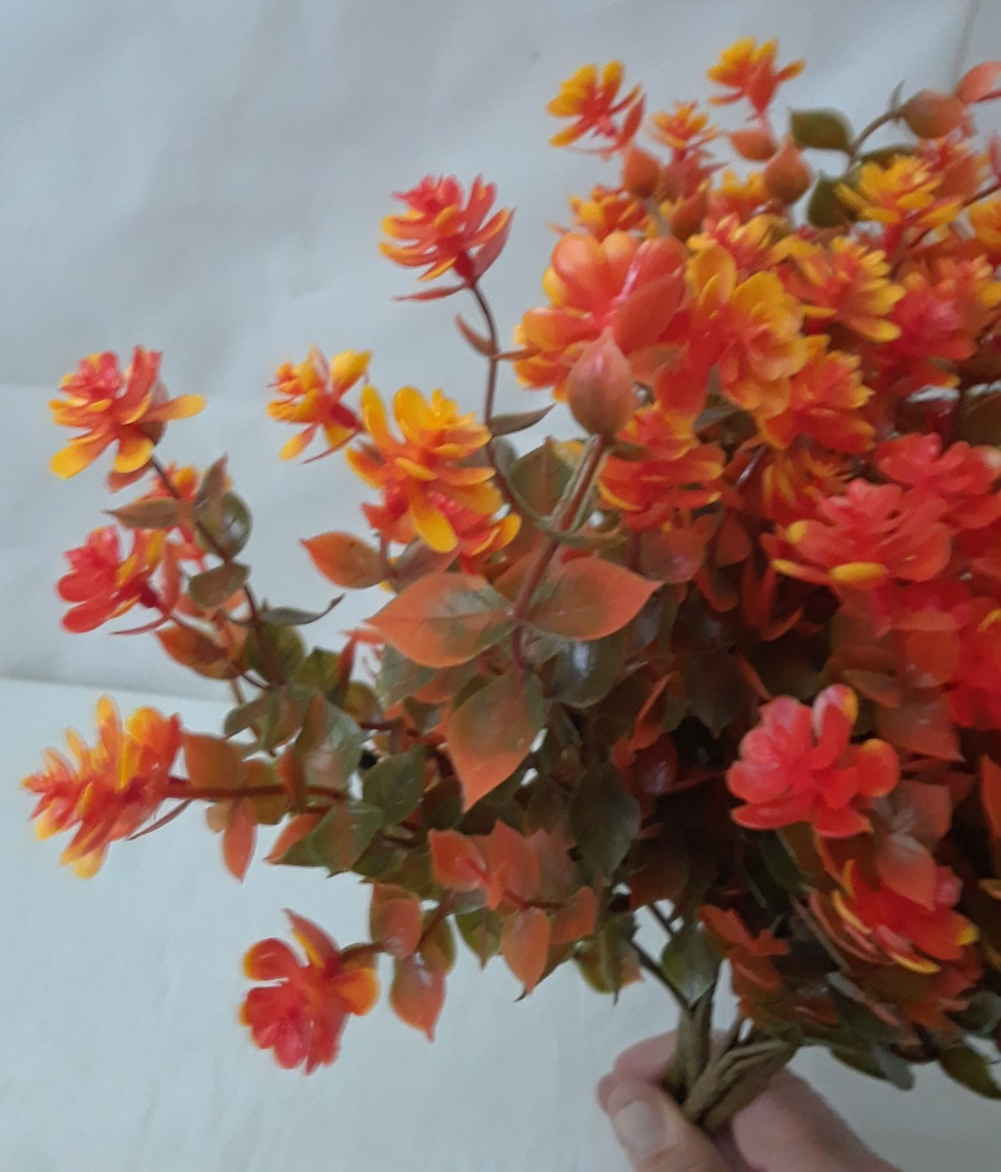 Lot of Four Dried Orange Flowers Decor for Home Deco Art Projects 12″ Bunch