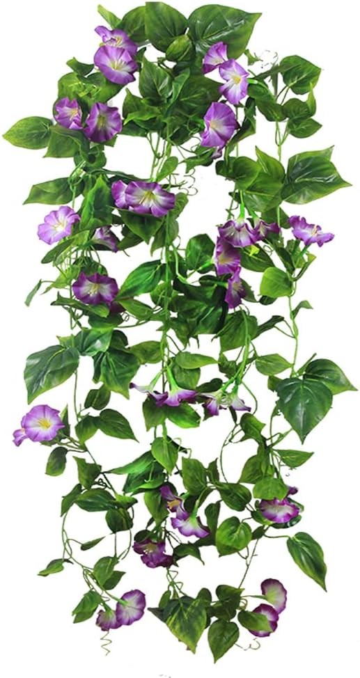 Artificial Vines 15Feet Silk Flower Garland for Outdoors Purple Morning Glory