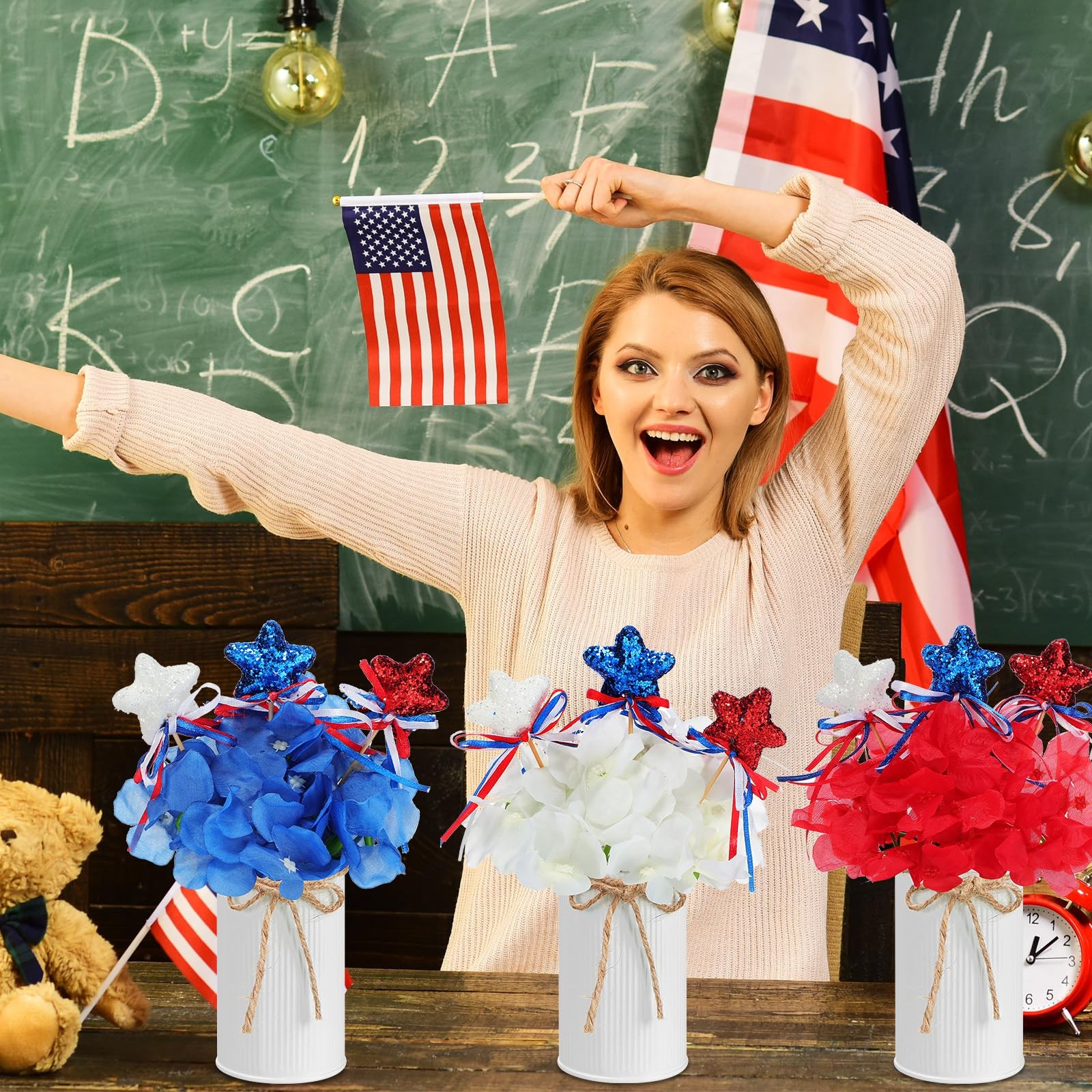 3 Sets Patriotic 4th of July Centerpieces for Tables 250th Anniversary Decor …