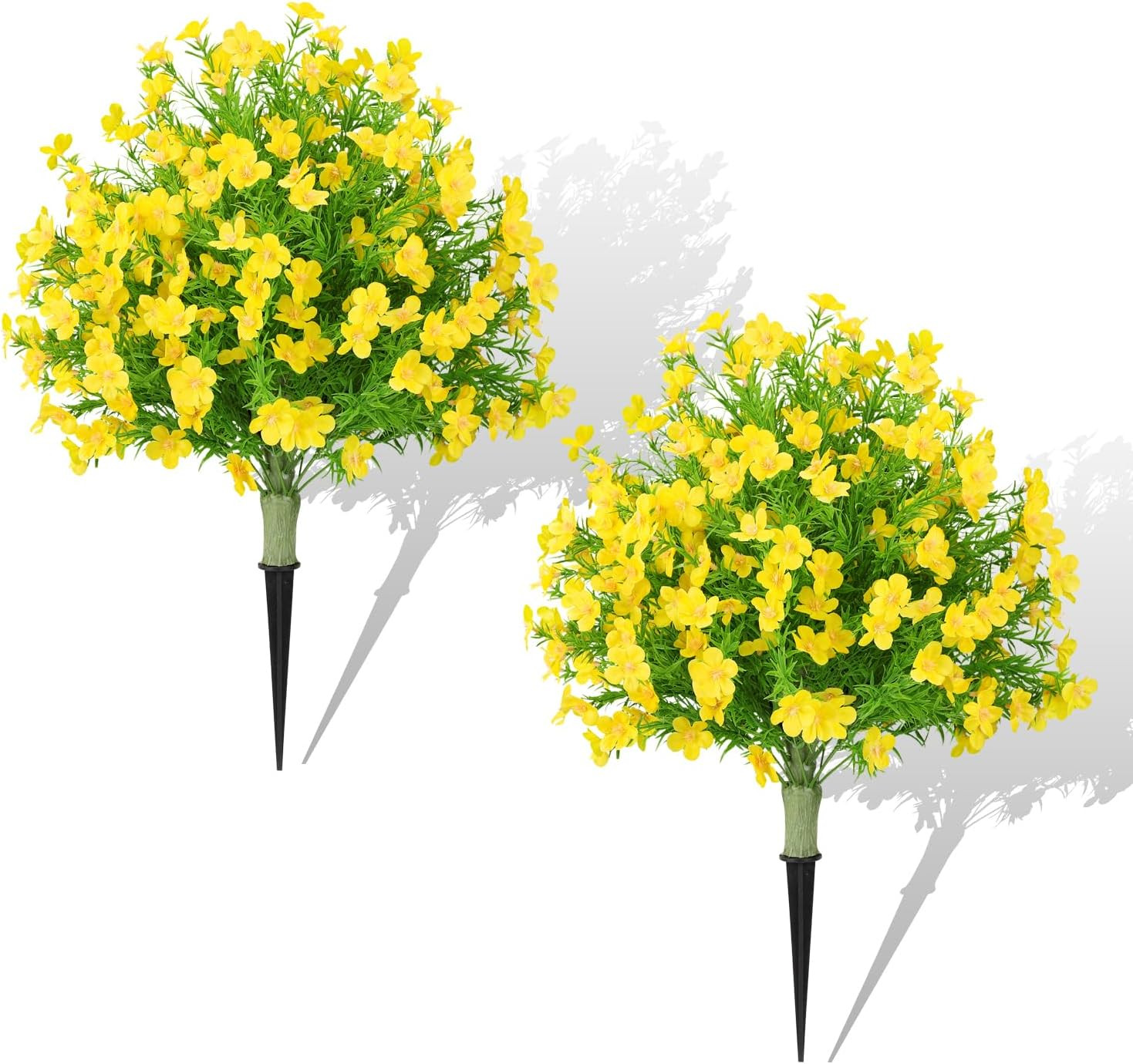 Set of 2 UV Resistant 22.5″ Yellow Boxwood Topiary Ball Trees for Indoor/Outdoor