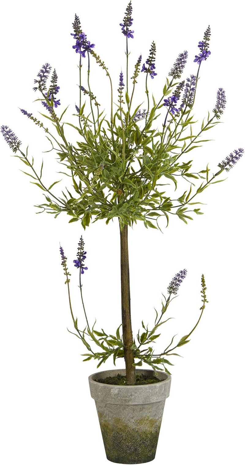 34″ Lavender Single Ball Topiary Artificial Tree – Elegant Home Decor