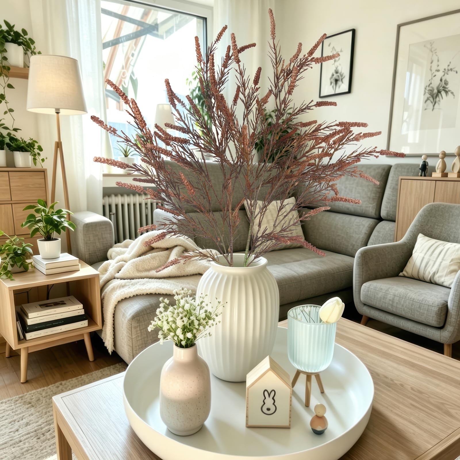 2 Pcs Fake Greenery Stems Artificial Plants Branches for Vase Fall Decor 43.3…