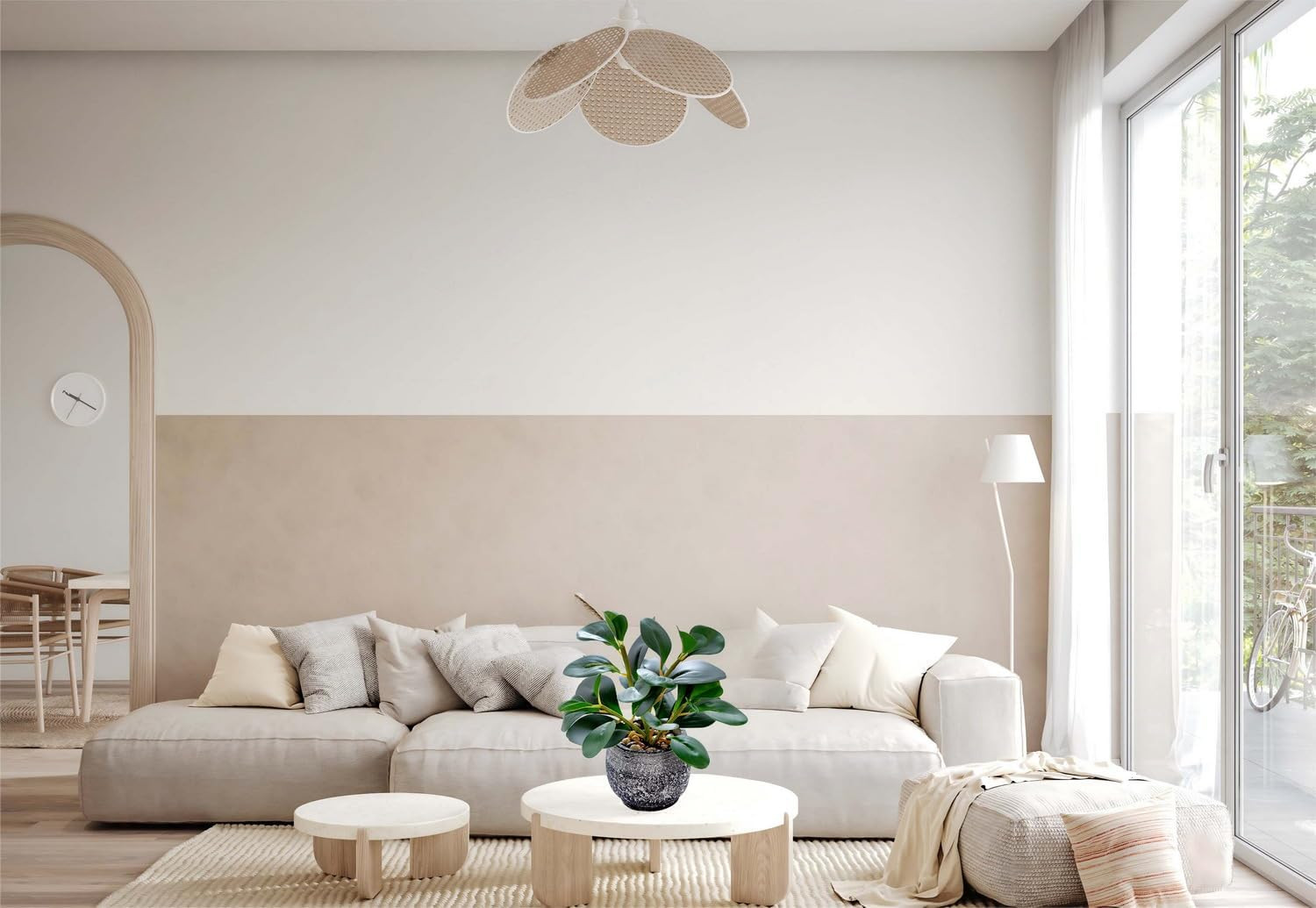 Artificial Plants Potted Real Looking Small Faux Plant with Rustic Black Cement