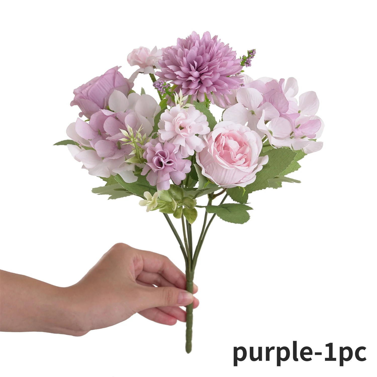 1/4Pcs Realistic Artificial Flower Bouquet, Reusable Faux Peony Chrysanthemums H