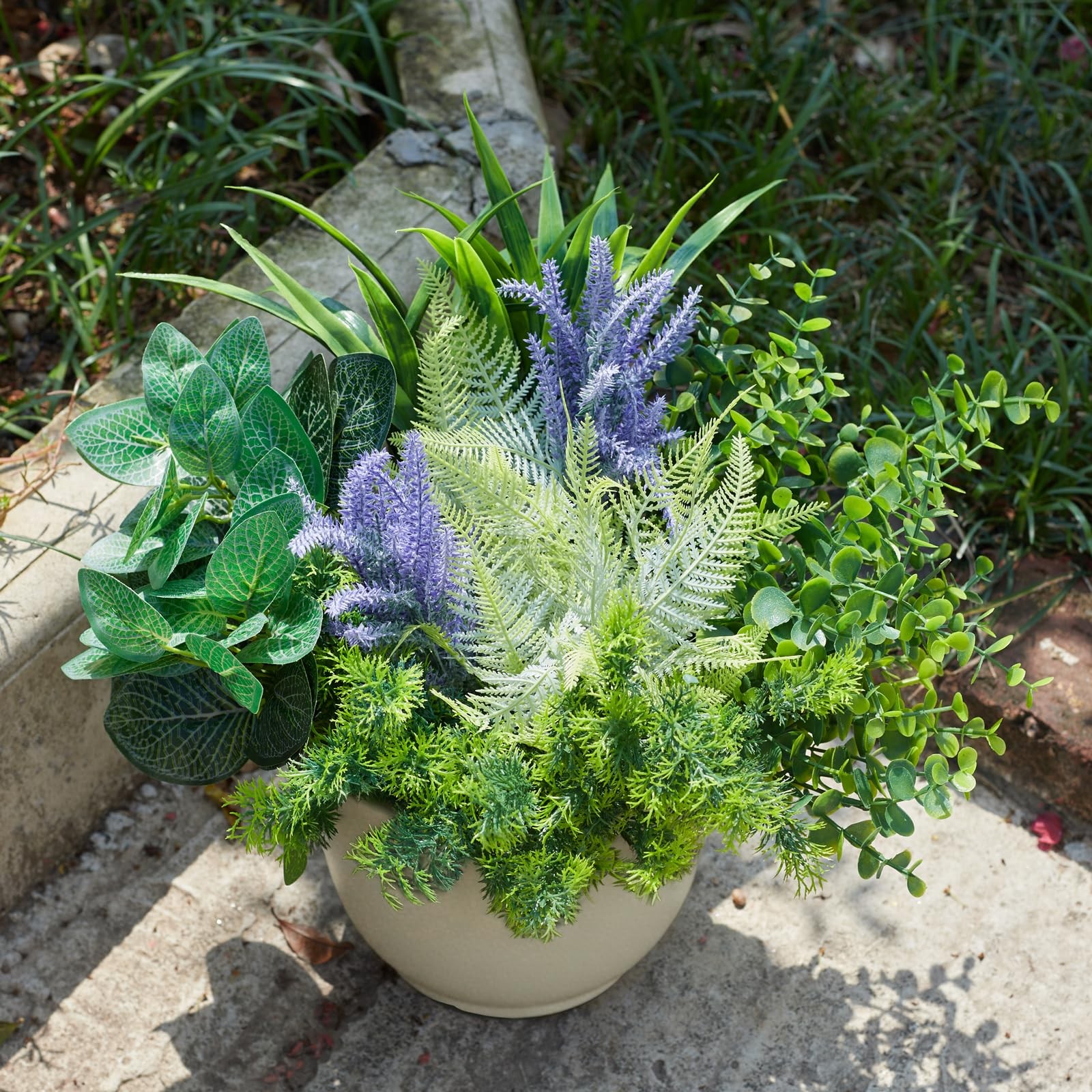 Artificial Plants Outdoor UV Resistant – 12 Bouquets Realistic Artificial Fer…