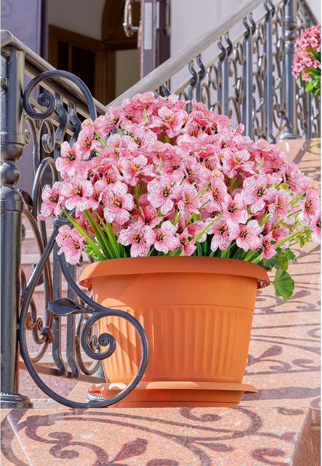 Faux Flowers Bundle Set – 20 UV Resistant Pink Arrangements for Every Occasion