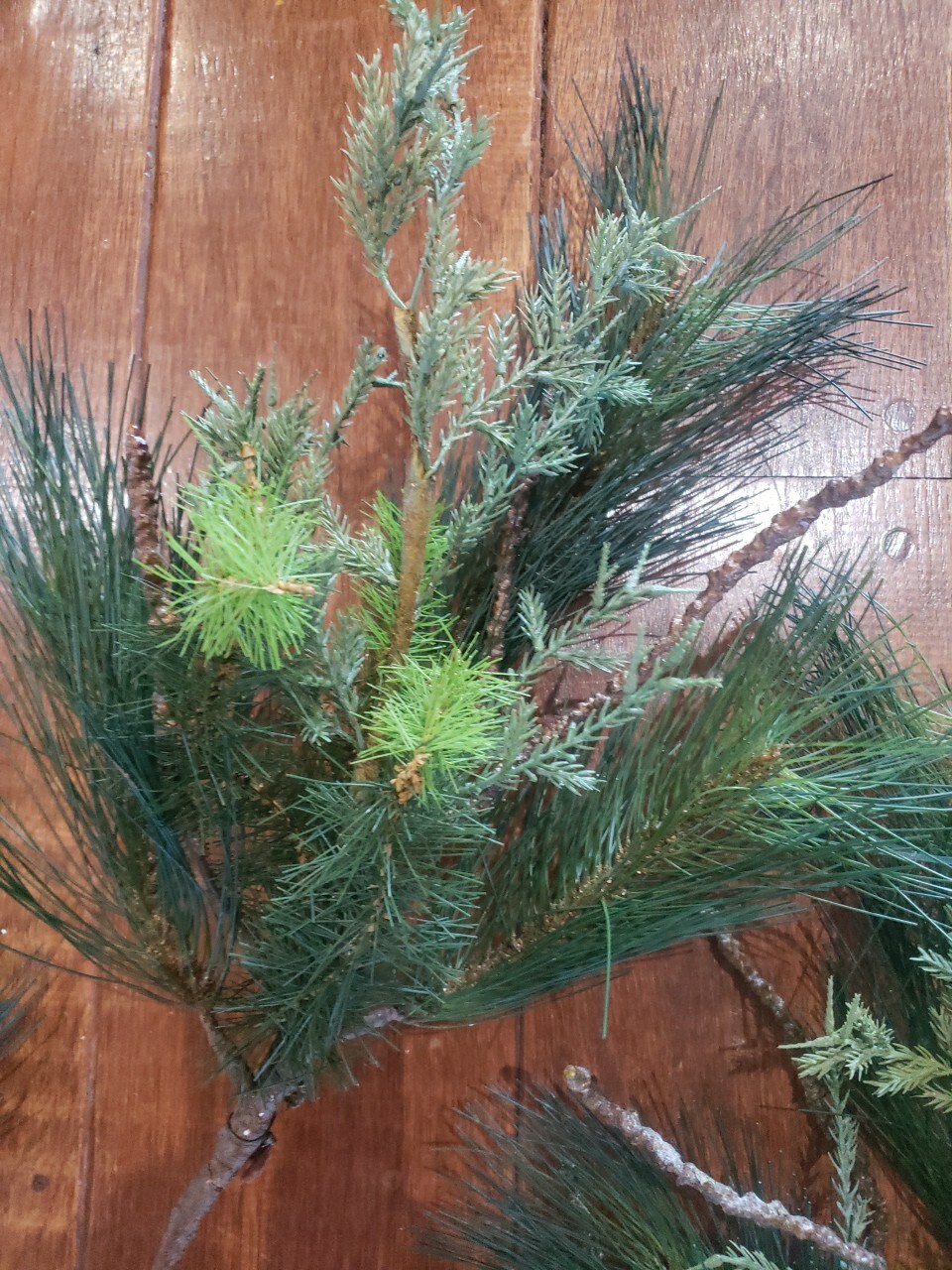 Lot Of 3 DESIGNER Realistic Mixed PINE CEDAR Filler Decor Branches 28″