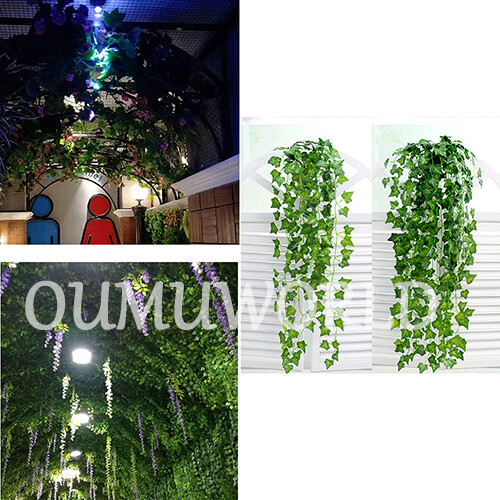 Artificial Ivy Leaf Fake Ivy Vine Garlands Decor Hanging for Wedding Party 12pcs