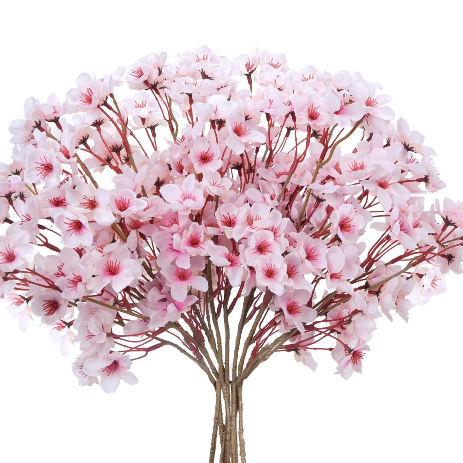 8PCS Artificial Cherry Blossom Branches 16″ Fake Silk Cherry Blossom Flowers …