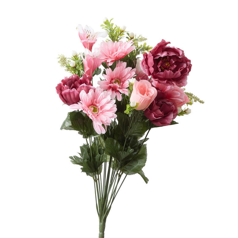 Factory Direct Craft Mauve and Pink Artificial Rose and Peony Bush