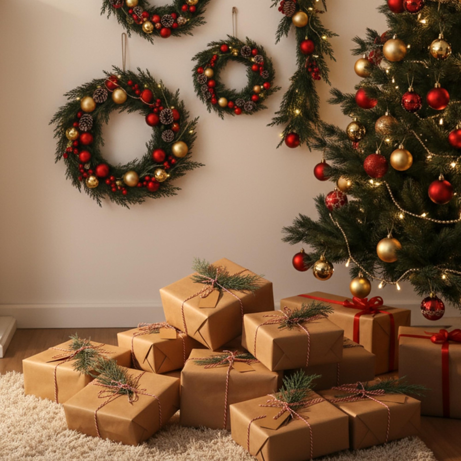 50 Sets Christmas Greenery Picks for Gift Wrapping DIY Crafts Christmas Flora…