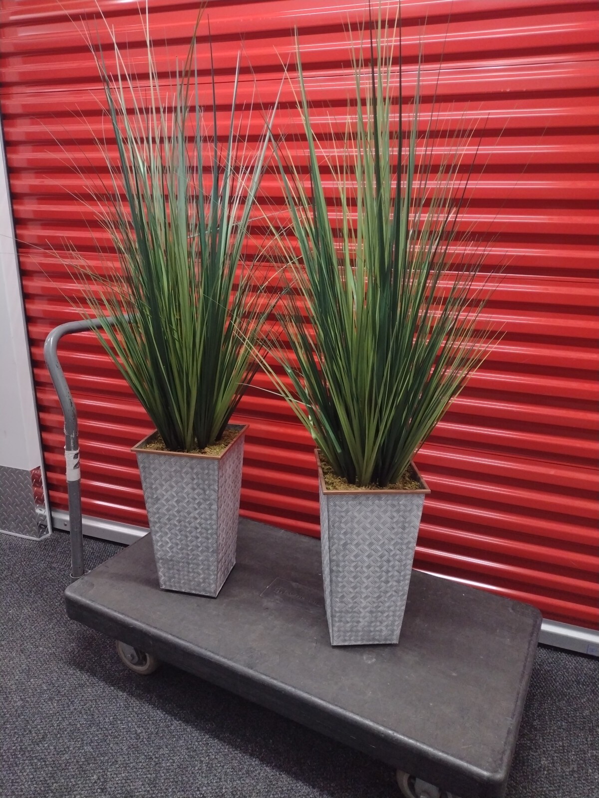 2 Faux Foliage Wheatgrass Tall Artificial Plant with Metal Base