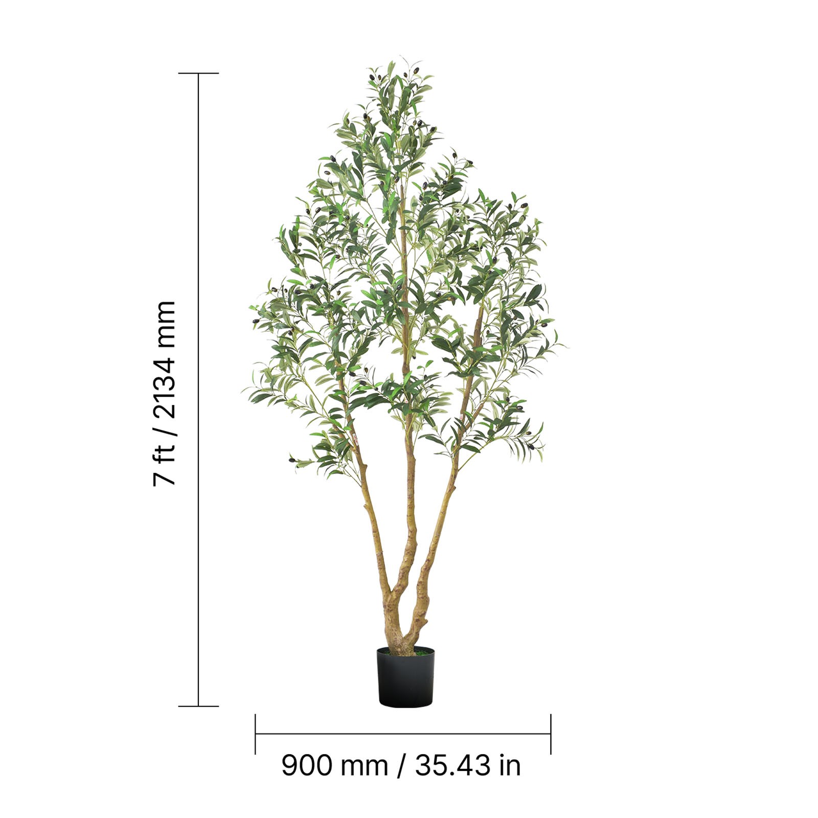 Uimoso Artificial Olive Tree 7ft Tall Faux Silk Plant Potted Indoor Home Decor
