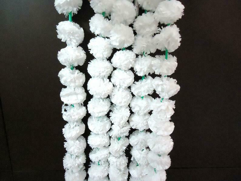 20 Pc Indian Handmade wedding mehndi party decorative floral marigold garland