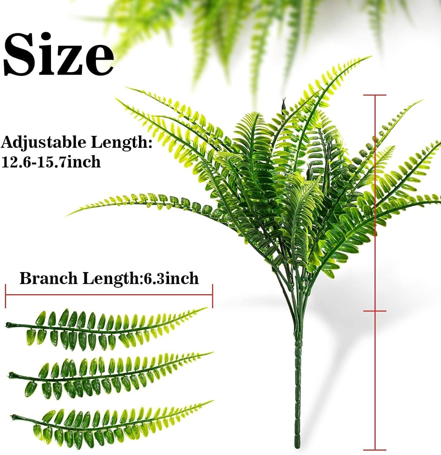10 Pcs Fake Fern Artificial Ferns Outdoors Faux Ferns Outdoor Planter Large