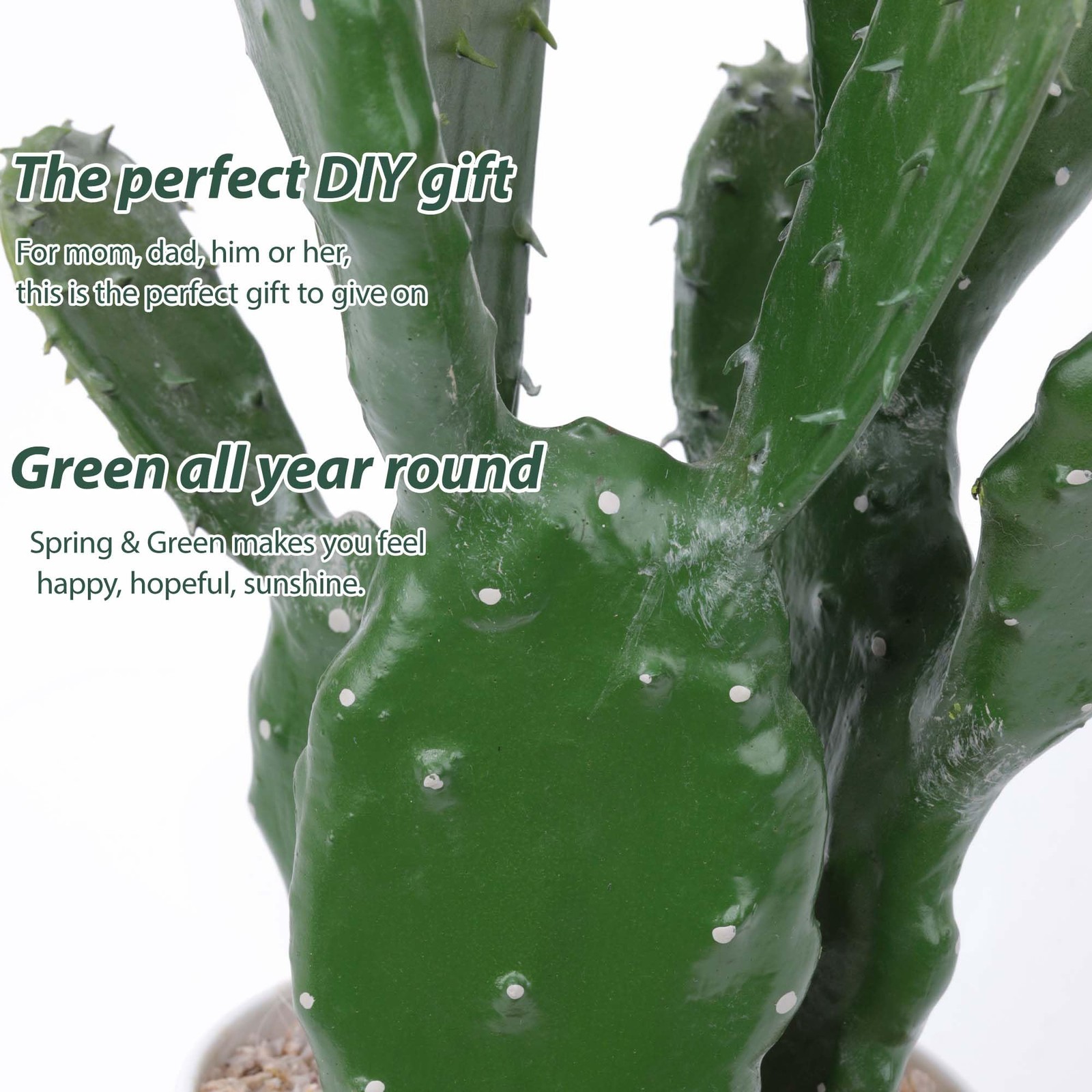 14Inch Artificial Cactus Faux Cacti Fake Cactus Saguaro Potted Plants for Ind…