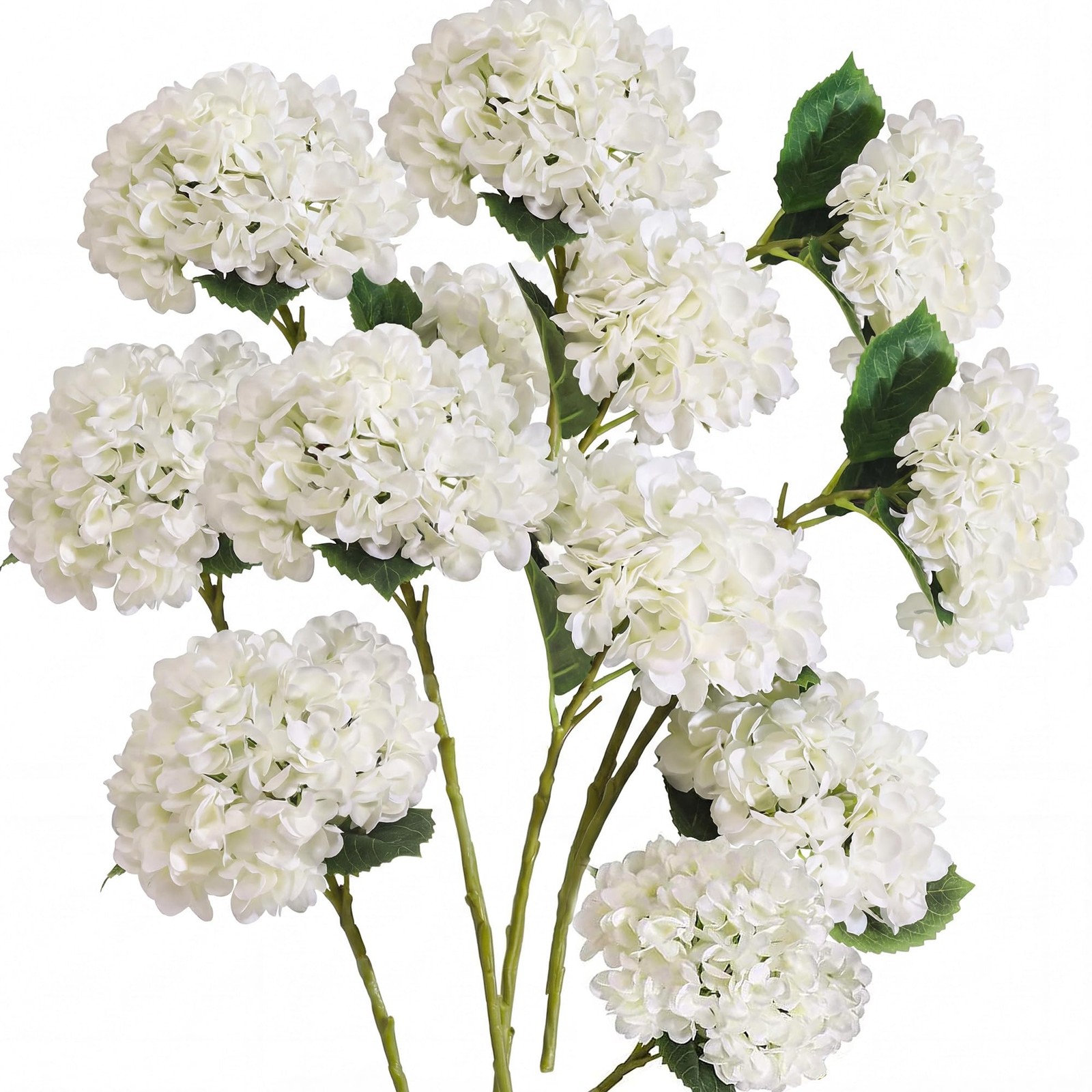 12PCS 15.4In Artificial Hydrangea Silk Flowers Bouquet Faux Hydrangea Stems f…