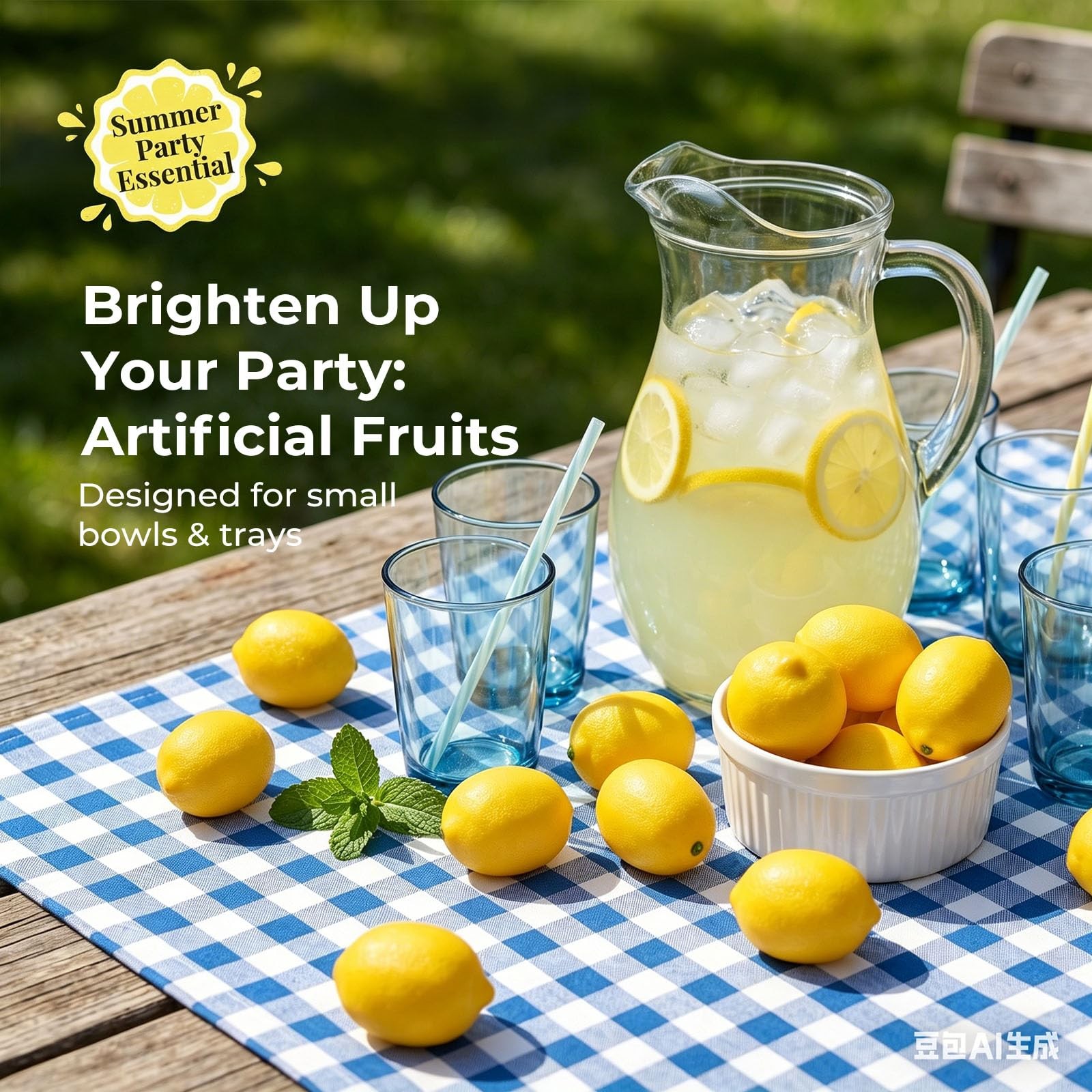 20PCS Small Artificial Lemons, Faux Yellow Lemons 2.7 X 1.8 Inch
