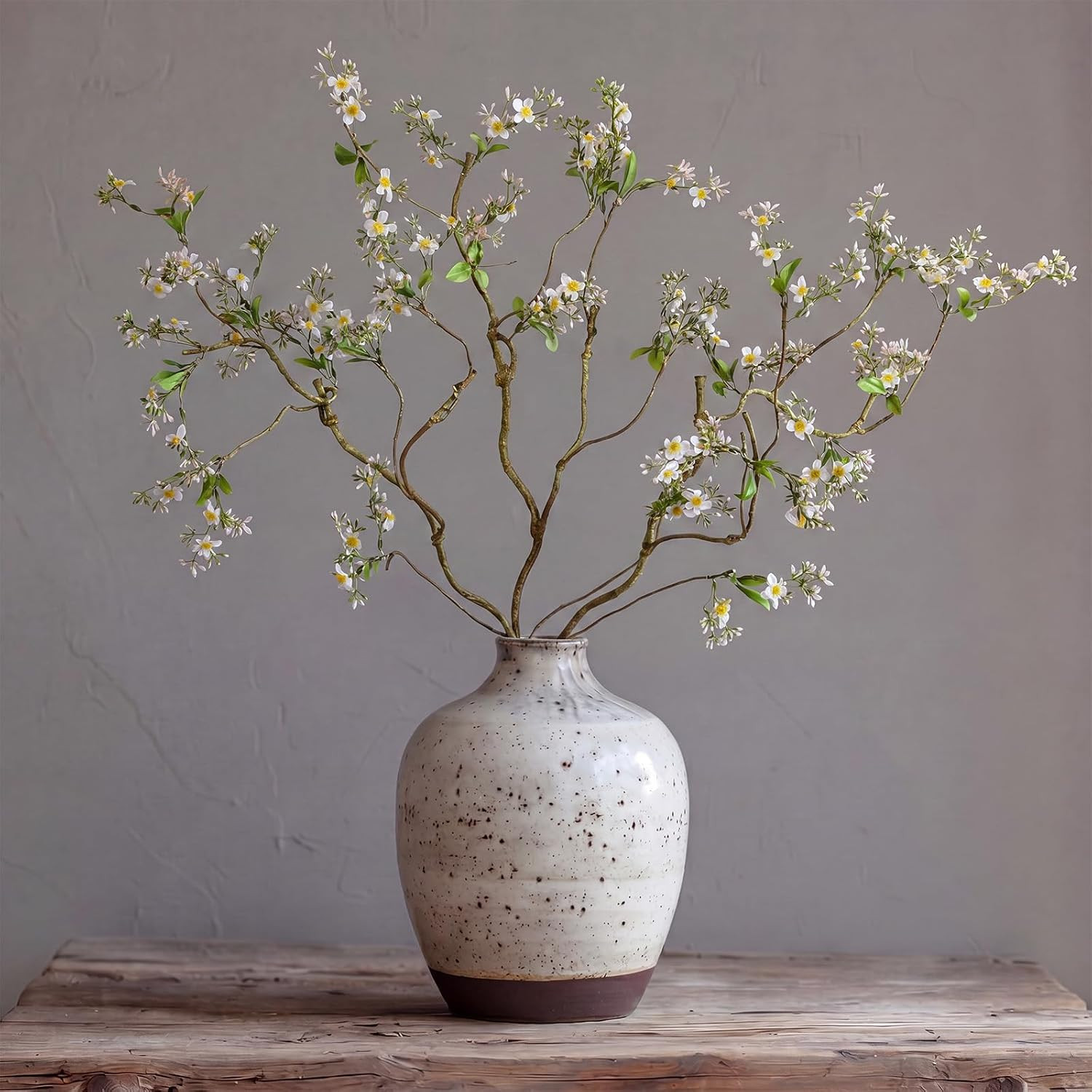 3 Pcs Faux White Daisy Branches for Vase Decor – 36″ Floral Stems