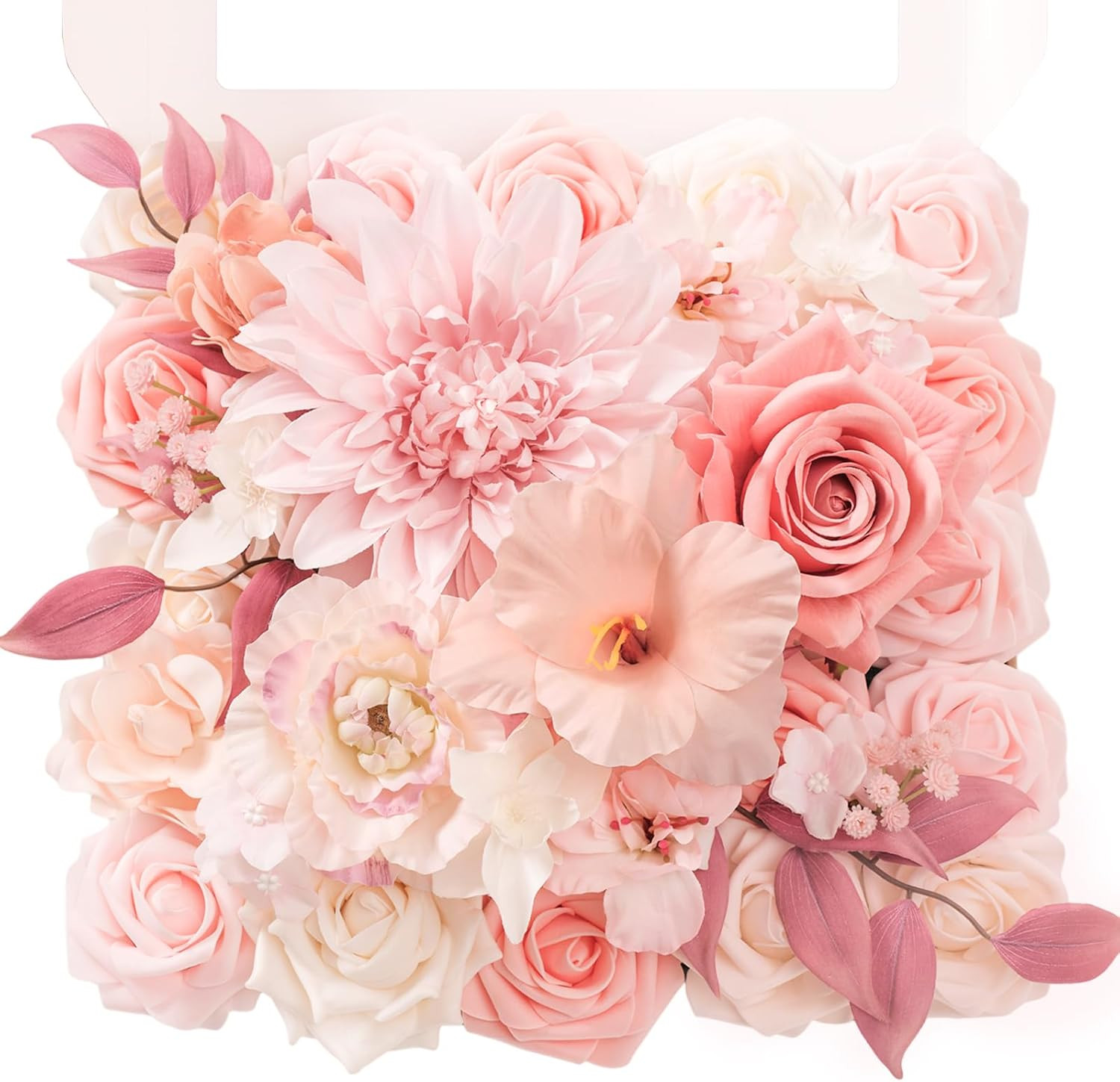 Artificial Flowers Combo Mix Silk Flowers Pink Roses W/Stem for DIY Wedding Brid