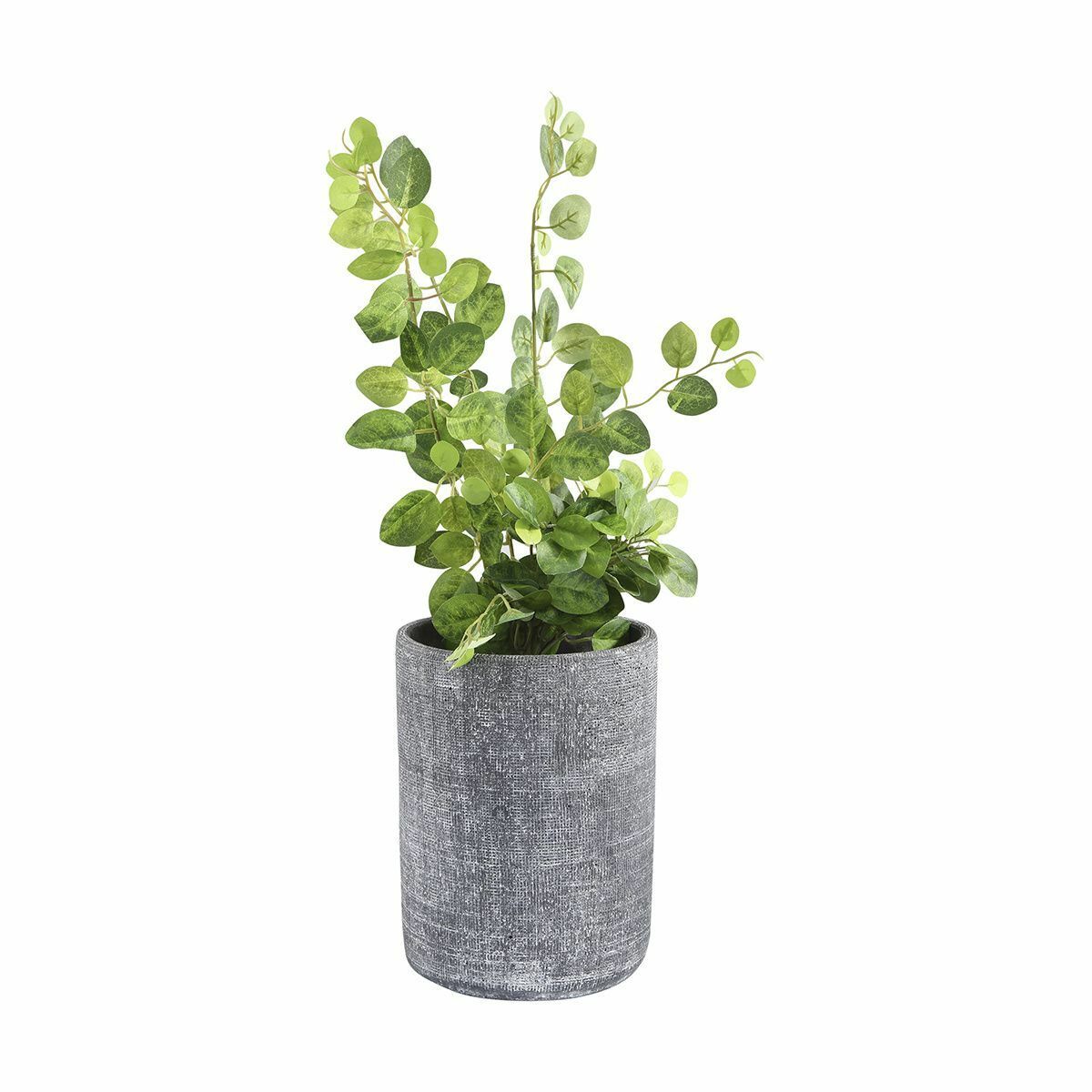 Grey Cement Pot Plant Artificial Green Plants Arrangement Indoor Home Decor New