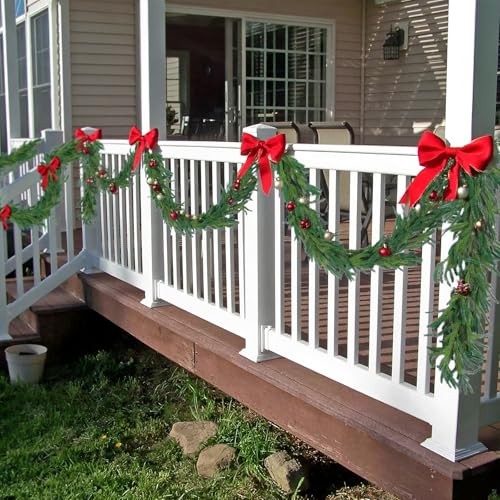 9 Ft Pcs Artificial Norfolk Pine Garlands, Realistic Pine Garland, 9 FT 2
