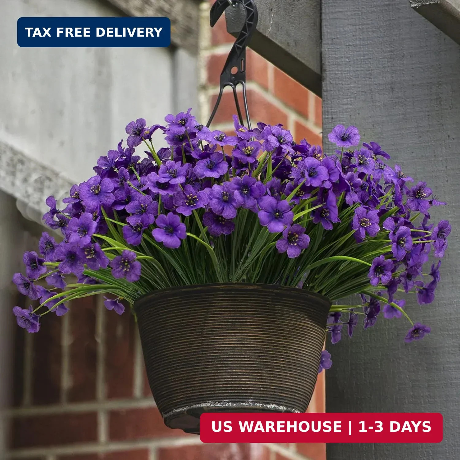 LikSoor 21 Bundles Artificial Outdoor UV Resistant Flowers No Fade Fake Outside