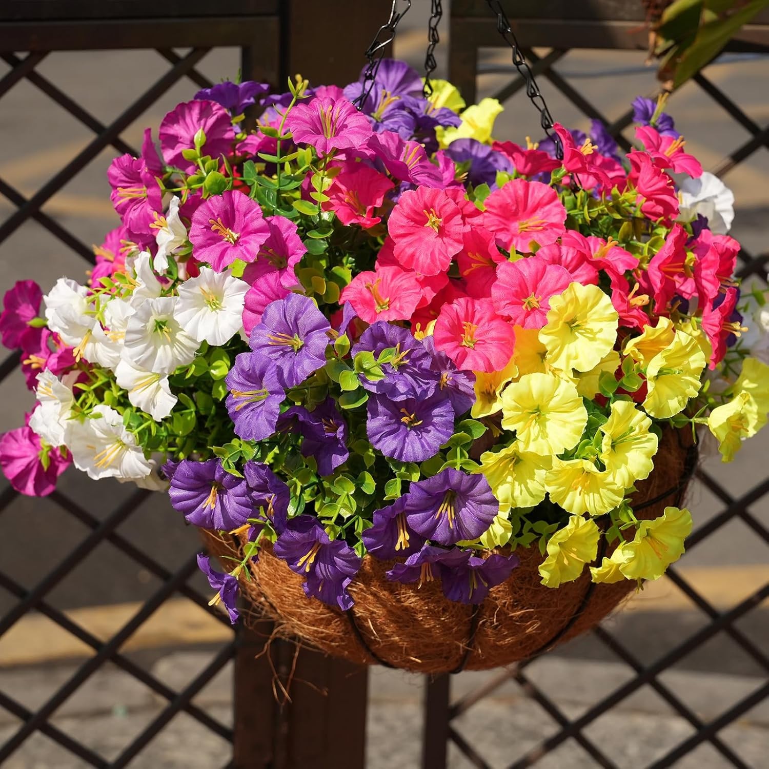 16× Artificial Flowers Realistic Fake Silk Morning Glory Outdoor UV Resistant US