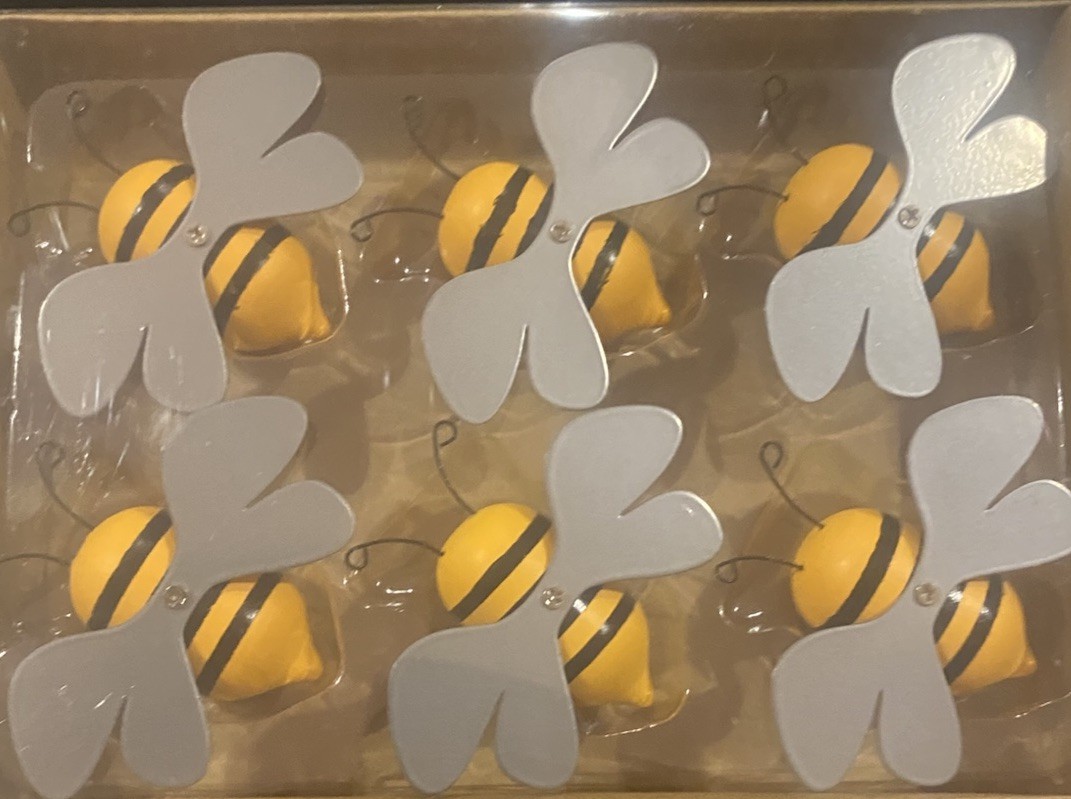 Cute Mini 1” Decorative Bees Pack Of 6 Novelties New