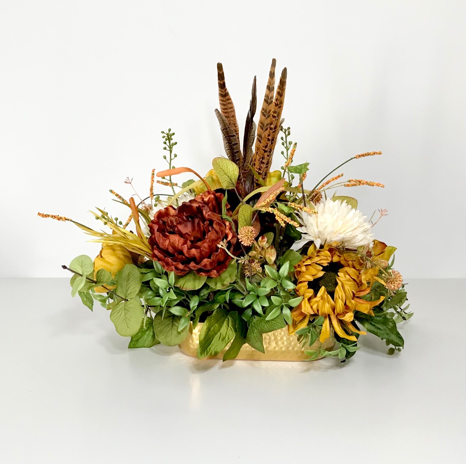 FALL EARTH TONE COLORS FLOWERS THANKSGIVING CENTERPIECE TABLE DECORATION GIFT