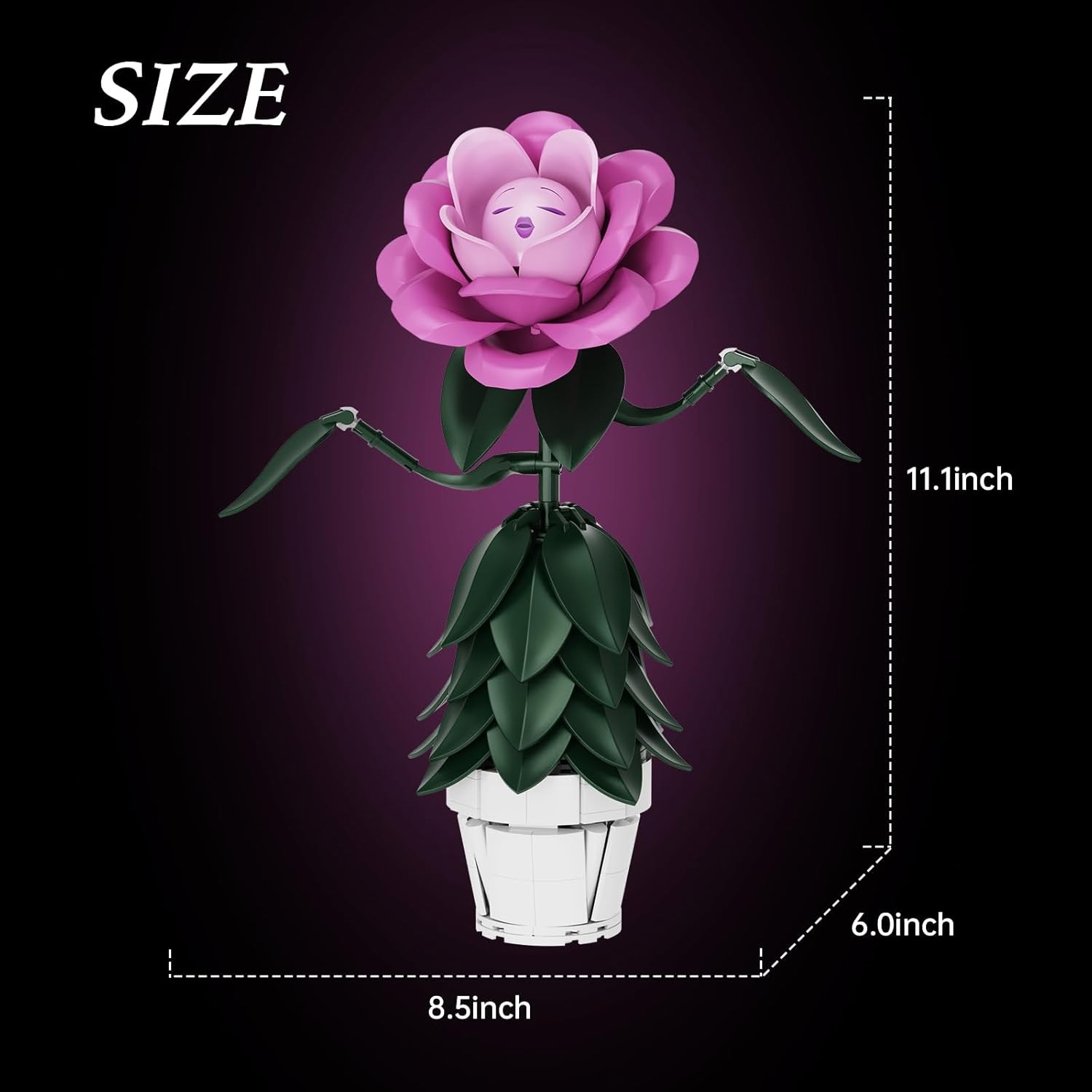 Wonderland Flower Building Sets, Compatible with Lego Flowers for Adults, Girls,
