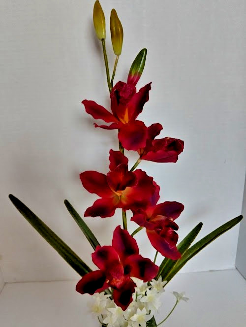 Artificial Cymbidium Orchid Plant On Disc