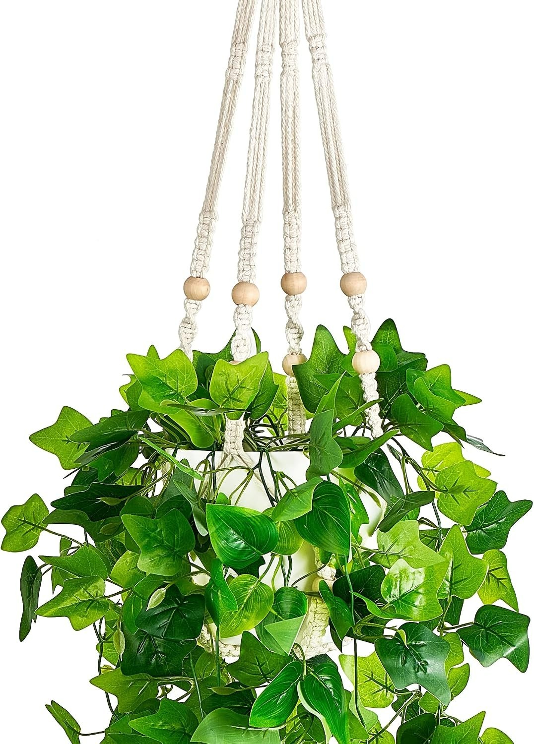 Artificial Hanging Greenery with Macrame Hanger – Effortless Decorative Accent