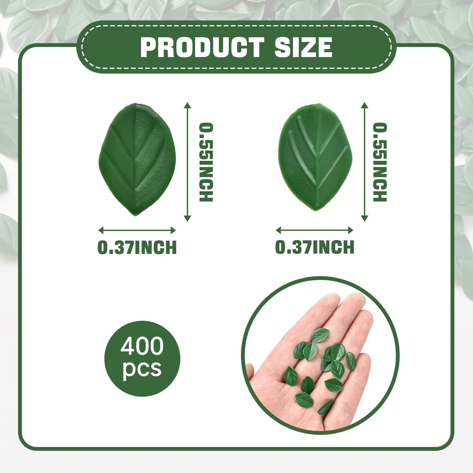Artificial Mint Leaves, 400 Pcs Artificial Green Leaves Cabochons Fake Single…