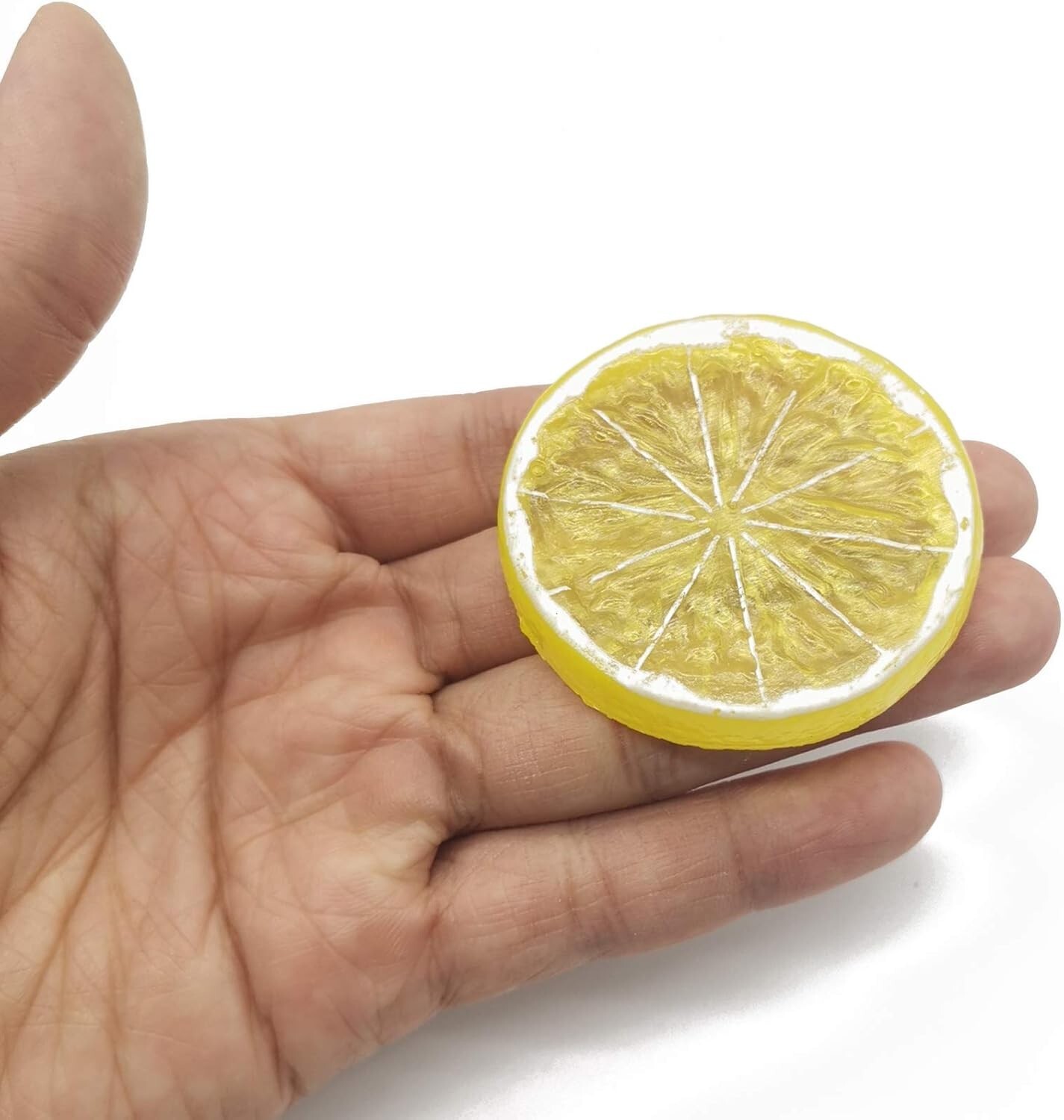 40 piezas de rodajas de limón simulación de plástico, frutas artificiales falsas
