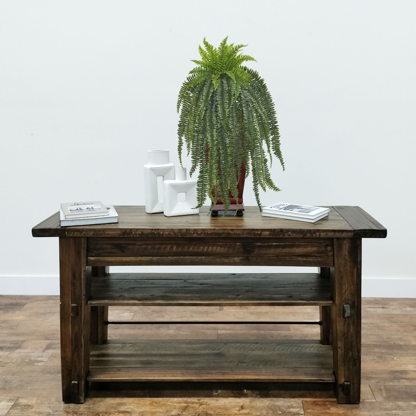 Nearly Natural 58″ Boston Fern Artificial Hanging Plant in Green