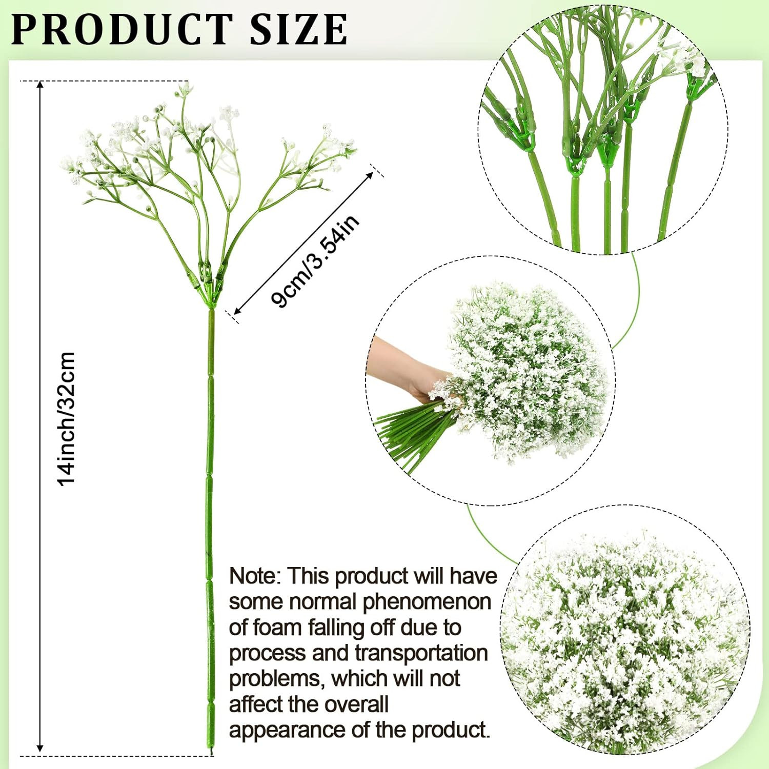 300 Pcs White Faux Baby’s Breath Flowers for DIY Wedding & Home Decor