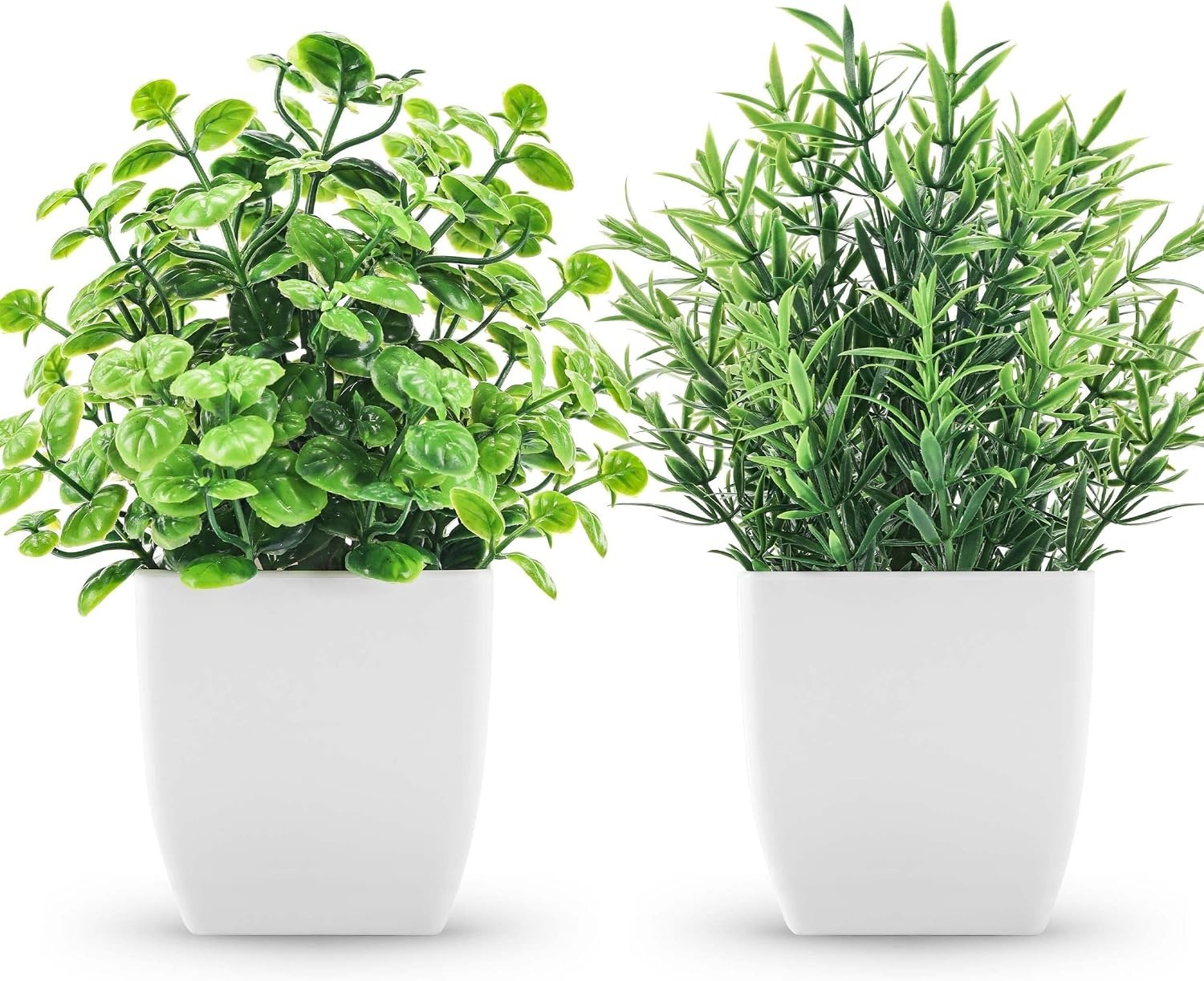 2 Pack Fake Plants Small Artificial Greenery Faux Plants Indoor for Home Farm…