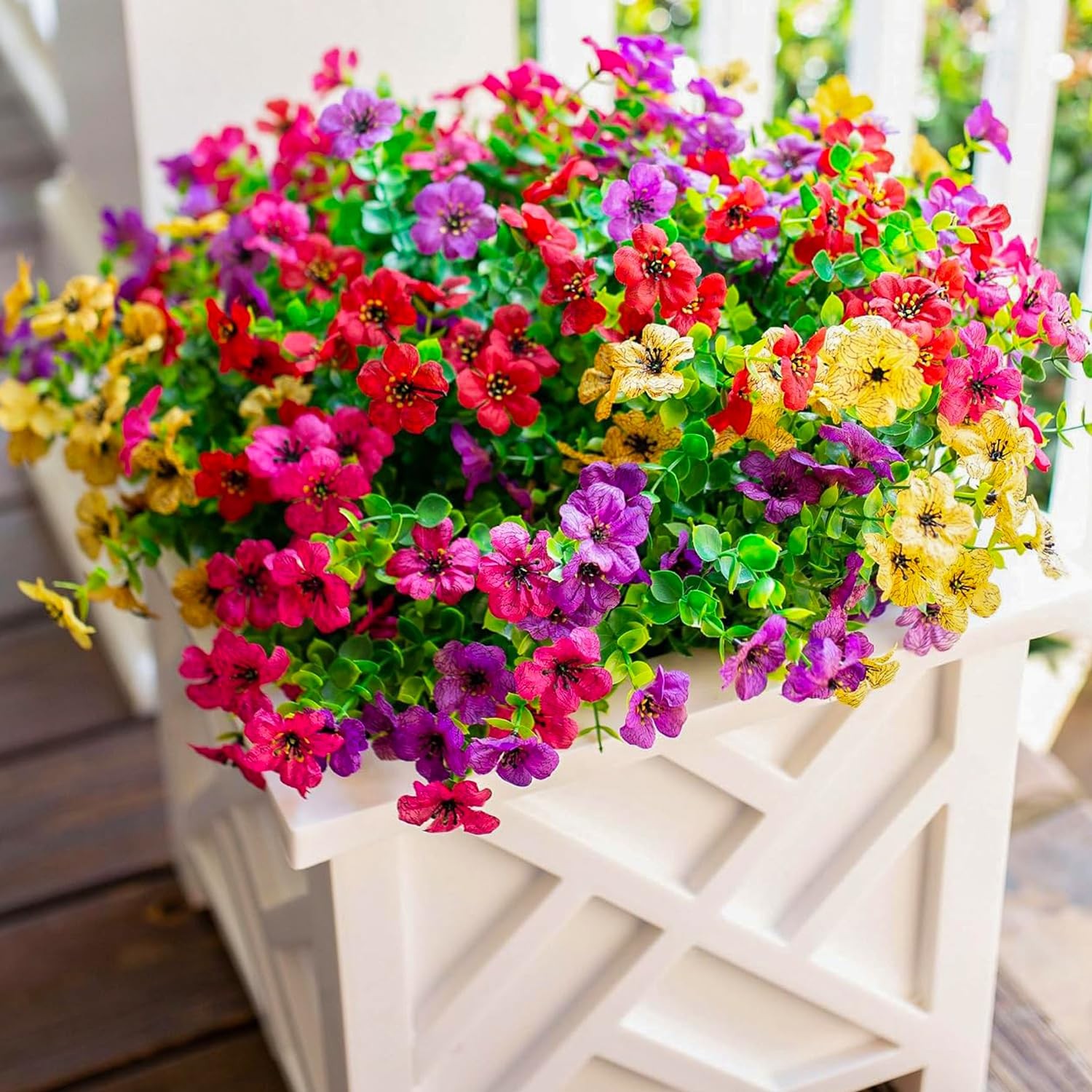 florisso Artificial Flowers for Outdoors Daisy 12 Bundles for Home Decor | Faux