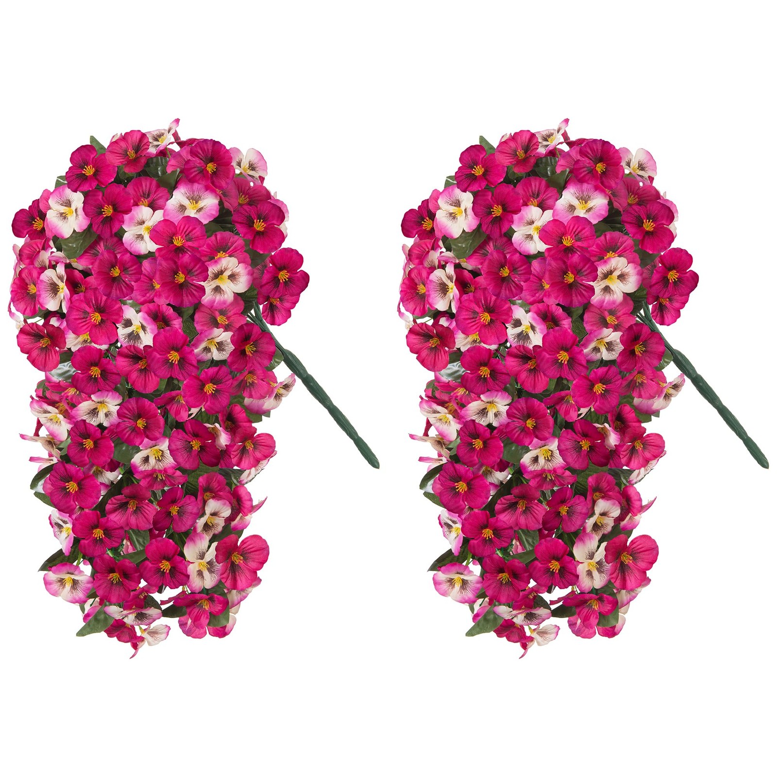 Artificial Flowers for Outdoors, 2pcs Faux Silk Pansies Flowers UV Resistant …