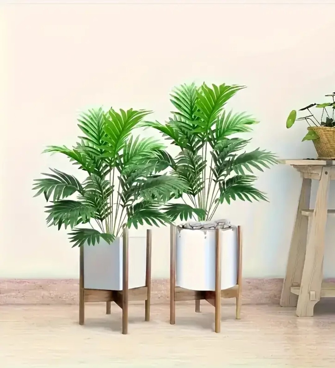 2 Packs of Large Artificial Palm Leaves, 2pcs | Realistic Tropical Faux Greenery