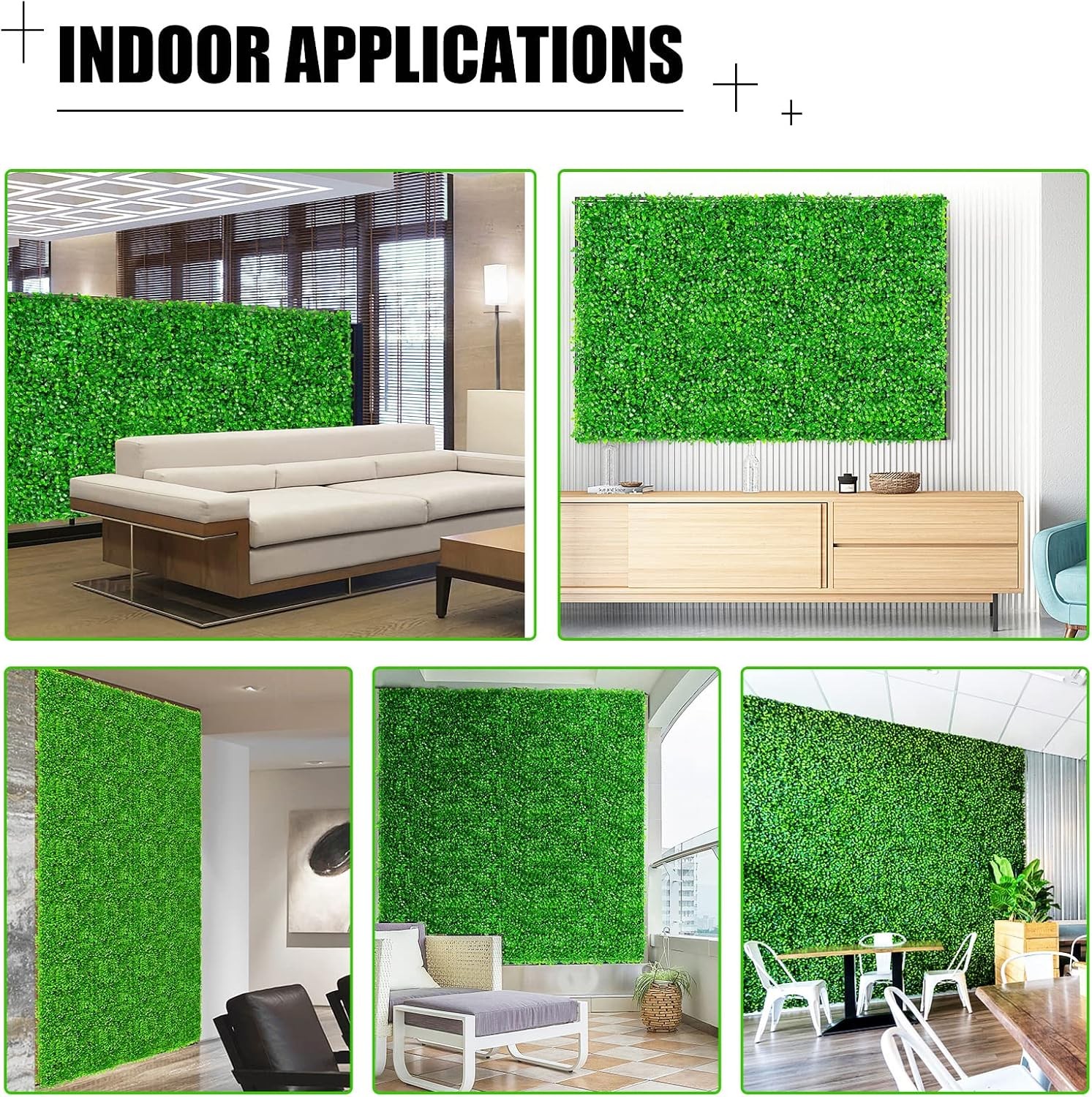 24PCS 24″x16″ Artificial Boxwood Mat Wall Hedge Decor Privacy Fence Panels Grass