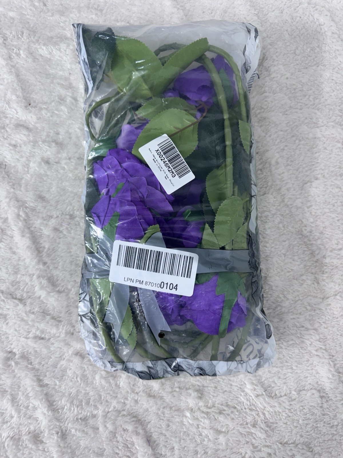 Pkg of 10 Pcs Artificial Flowers, Purple, Decoration, Approx 20″, NEW Roses