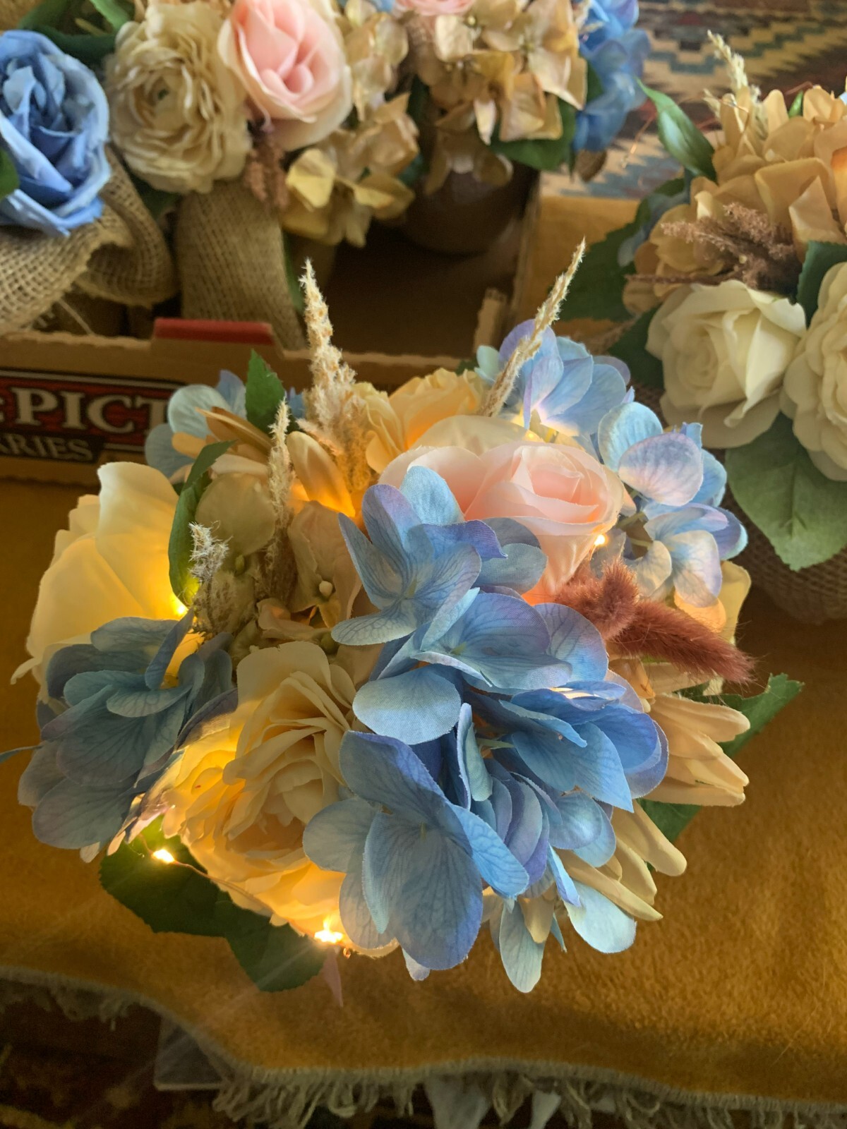 Premade Flower Arrangements Blue & Pink – Wedding – Gender Reveal – Baby Shower