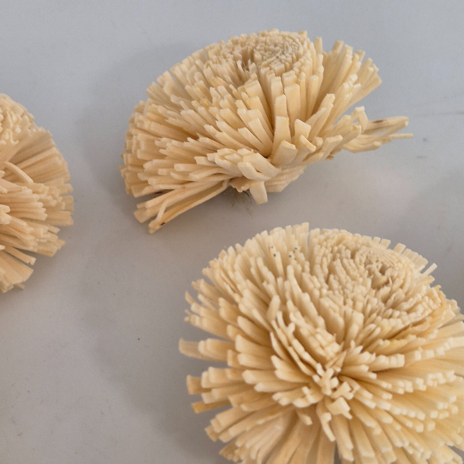 Paper Wood Flowers x 14 Cream Table Decor Multi Purpose Faux Flower